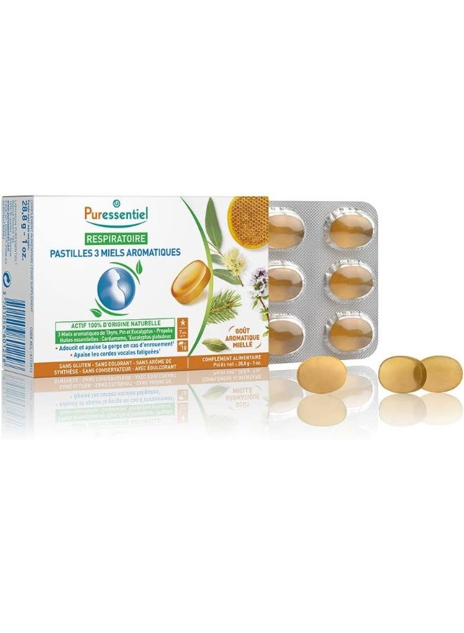 Puressentiel أقراص تنفسية مع 3 أنواع من العسل العطري - Image 3