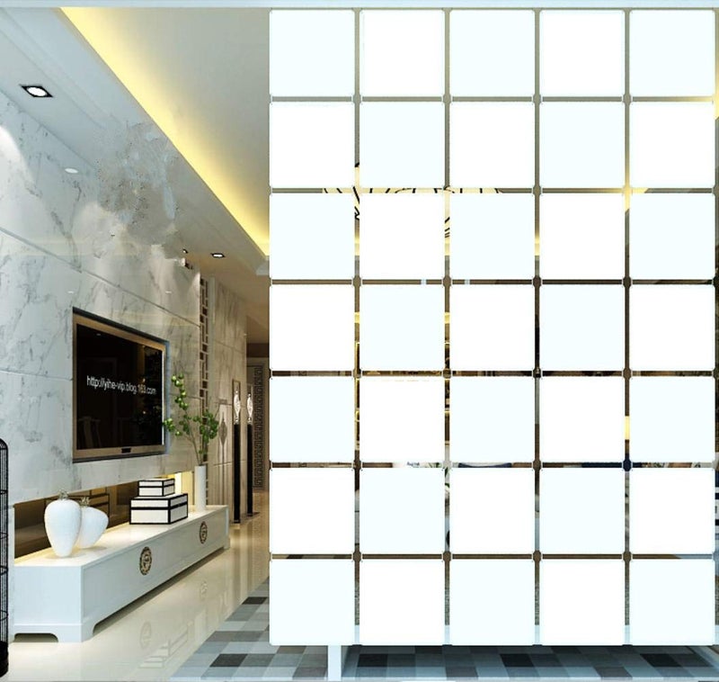 BMIDRUT 12Pcs White Hanging Room DividerWoodPlastic Room Divider DIY Panel Screens Partition Wall Dividers Room Decoration with All Accessories 114x114 Inch