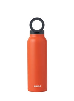 Water Bottle 32Oz + Free Magnetic Booster Ring | Stainless Steel Hydration Bottle w/ Integrated MagSafe Phone Mount, 12Hrs Hot/24Hrs Cold, BPA-Free , Works w/ All Devices Android & iOS - Orange