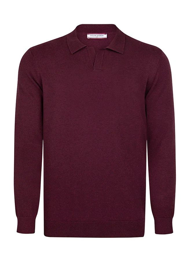 FELIX HARDY Pullover with Polo Collar - Buttonless