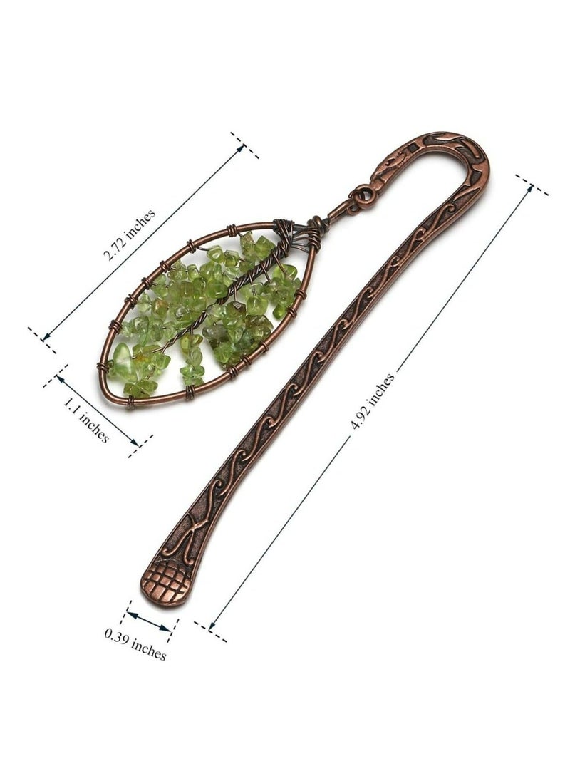 1pc Antique Copper Metal Bookmark Beading Bookmarks with Handmade  Leaf Bead - Image 4