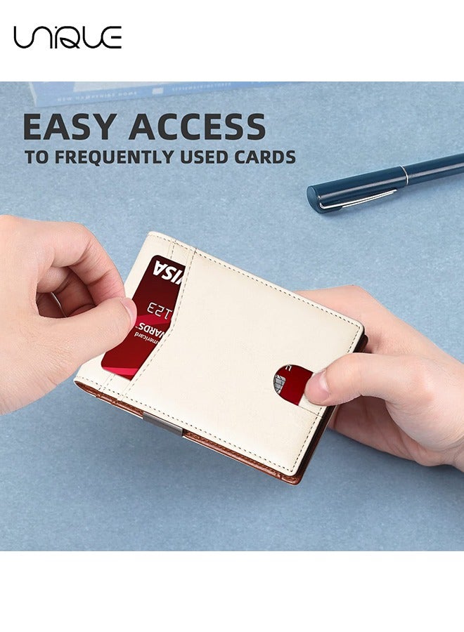 Unique Wallet for Men Slim Larger Capacity with 12 Slots RFID Blocking Men's Wallet Minimalist Front Pocket Bifold Leather with ID Window Gift Box - Image 3