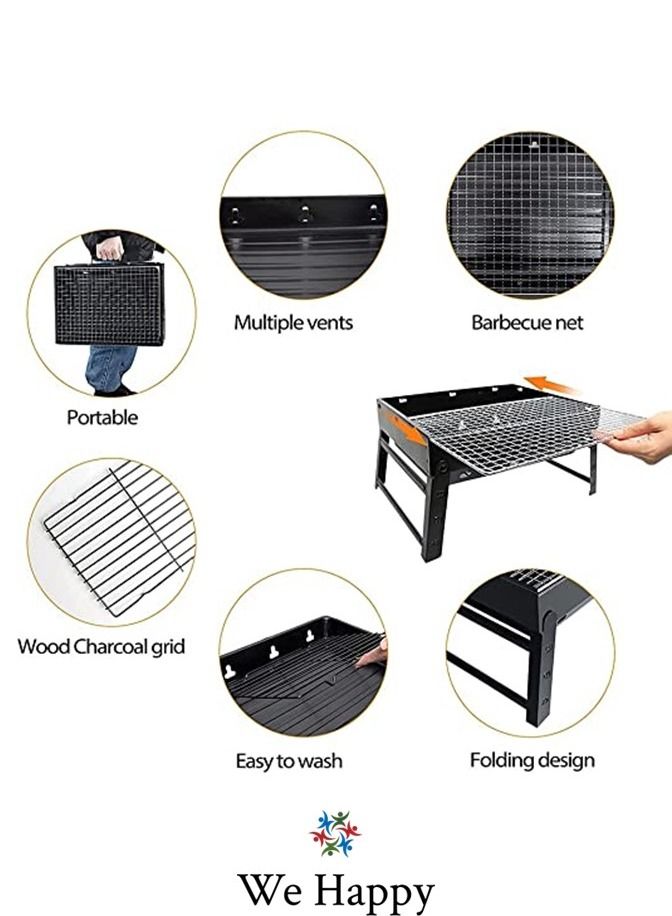 We Happy Portable Outdoor Barbecue Charcoal Grill - Foldable and Easy to Use - Image 5