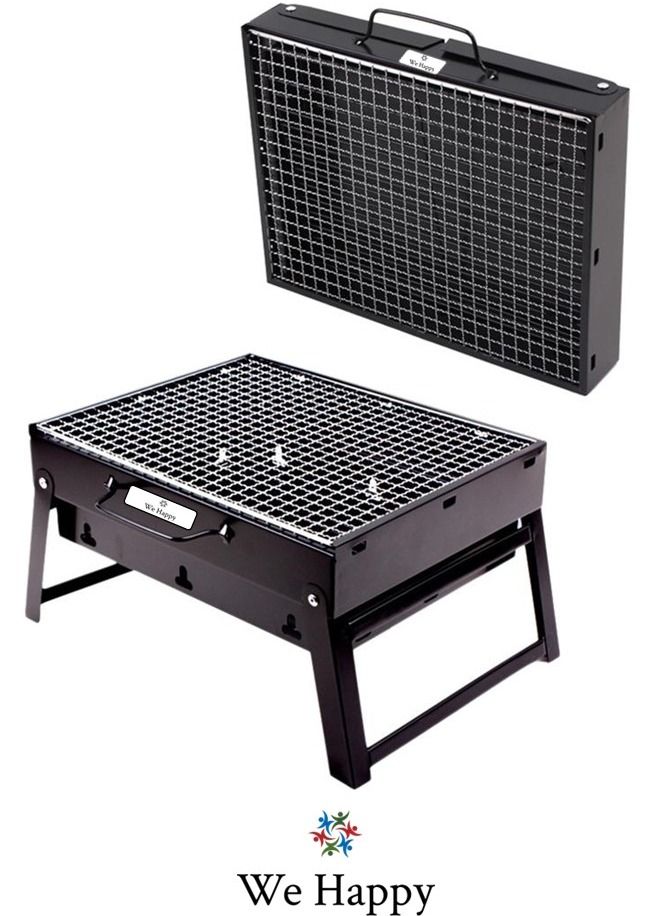 We Happy Portable Outdoor Barbecue Charcoal Grill - Foldable and Easy to Use - Image 1