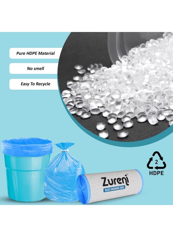 Zureni Zureni Garbage Dustbin Bags (Medium, 48 x 53 cm or 19" x 21") Drawstring Anti-drip Trash Waste Basket Bag for Kitchen Office Warehouse Pantry (Blue, 6 x 30 Pcs/Roll)  - Image 5
