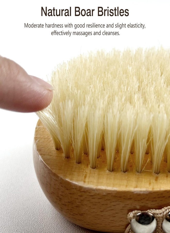 Brvlsoc Dry Body Brush - Natural Boar Bristle Exfoliator for Lymphatic Drainage, Circulation & Soft Skin, Palm Grip with Elastic Strap - Image 3