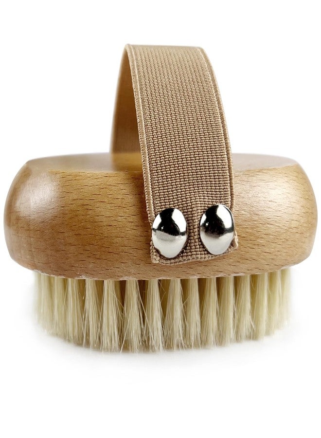 Brvlsoc Dry Body Brush - Natural Boar Bristle Exfoliator for Lymphatic Drainage, Circulation & Soft Skin, Palm Grip with Elastic Strap - Image 1