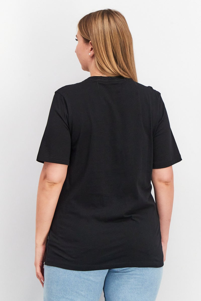 umbro Women Crew Neck Short Sleeve Brand Logo Top, Black - Image 2
