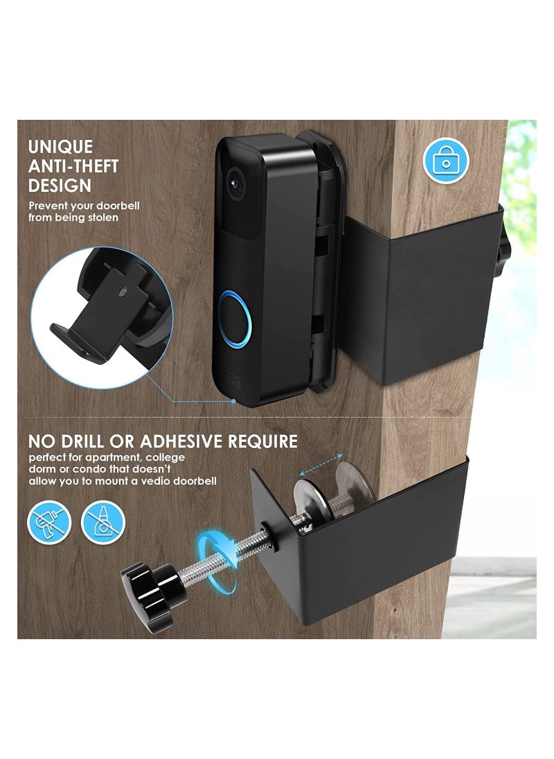 SYOSI - Doorbell Mount for Blink Video Doorbell No Drill Anti-Theft Doorbell Holder Adjustable Angle Fit Apartment Door Not Block Doorbell Sensor - Image 1