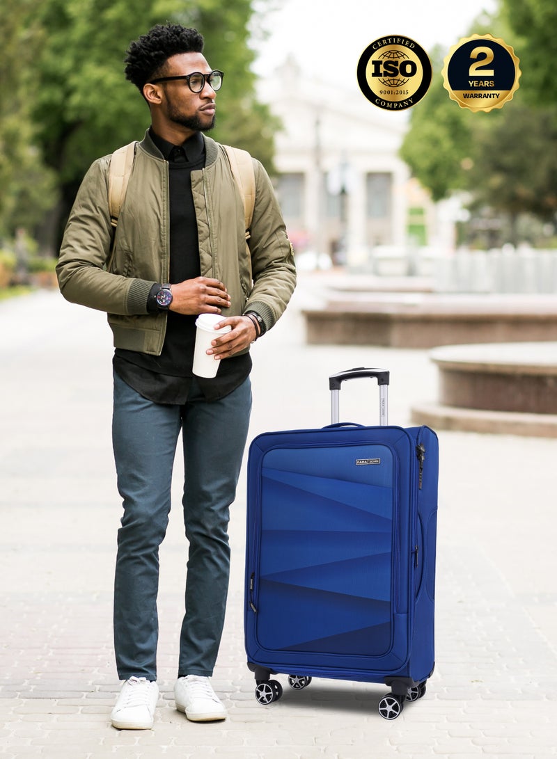 بارا جون طقم شنط سفر شادو  قطع نايلون خفيف ومتين قابل للتوسيع بعجلات مزدوجة دوارة ، ،  بوصة - كحلي - Image 5