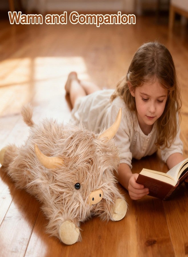 JellyMallow Highland Cow Weighted Stuffed Animals 5lbs 22in, Cute Weighted Plush Highland Cow Stuffed Animal Cattle Plushies Ideal Gifts for Kids and Adults - Image 4