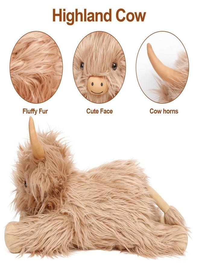 JellyMallow Highland Cow Weighted Stuffed Animals 5lbs 22in, Cute Weighted Plush Highland Cow Stuffed Animal Cattle Plushies Ideal Gifts for Kids and Adults - Image 3