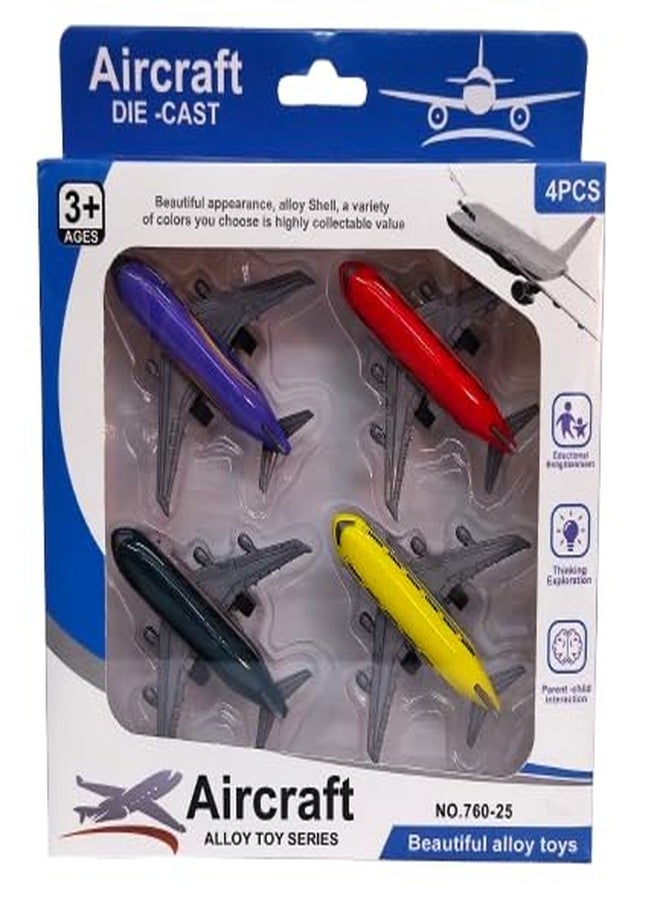 Crazy Buy Aircraft Set Die Cast Metal Alloy Pull Back Alloy Plane Toys, Toy City Air Plane Toy, Die-Cast Plane Set, for Boys (4PCS) - Image 1