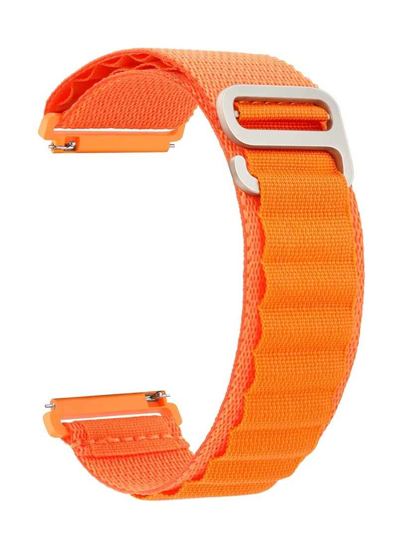 Strap Compatible with Xiaomi Redmi Watch 5 Active/Redmi Watch 5 Lite, 22mm For - Smart Watch Nylon Braided Silicone Composite Watch Strap,  ORANGE - Image 2