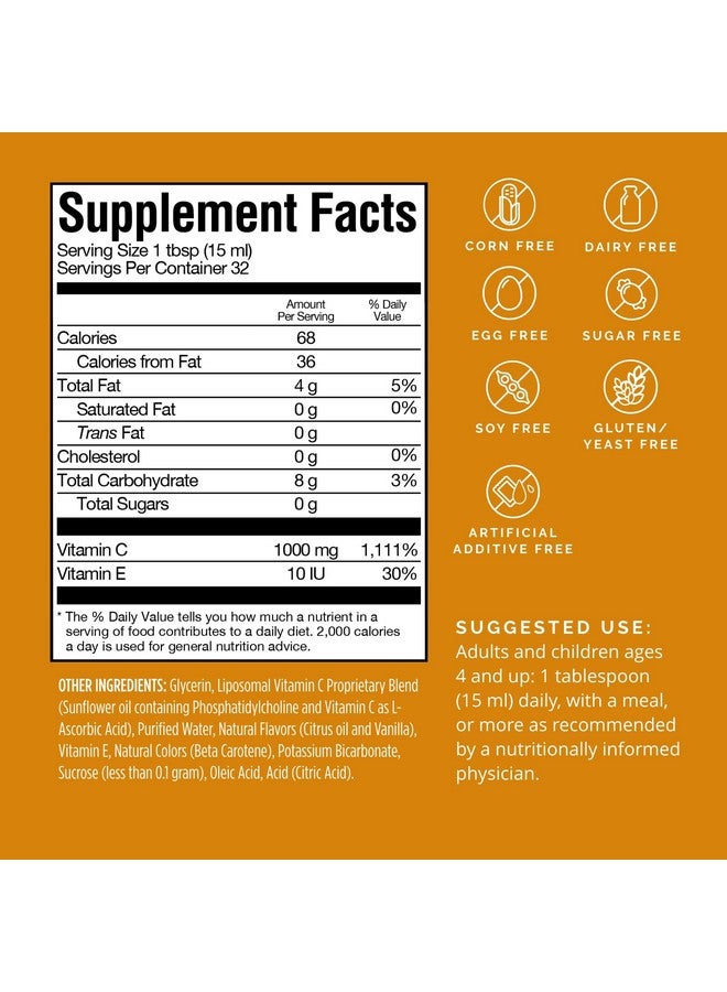 BRAINMD By Dr Amen Neuro C Citrus Vanilla 16 Fl Oz 1000 Mg Liposomal Vitamin C Advanced Brain & Immune Defense Gluten Free 32 Servings - Image 3