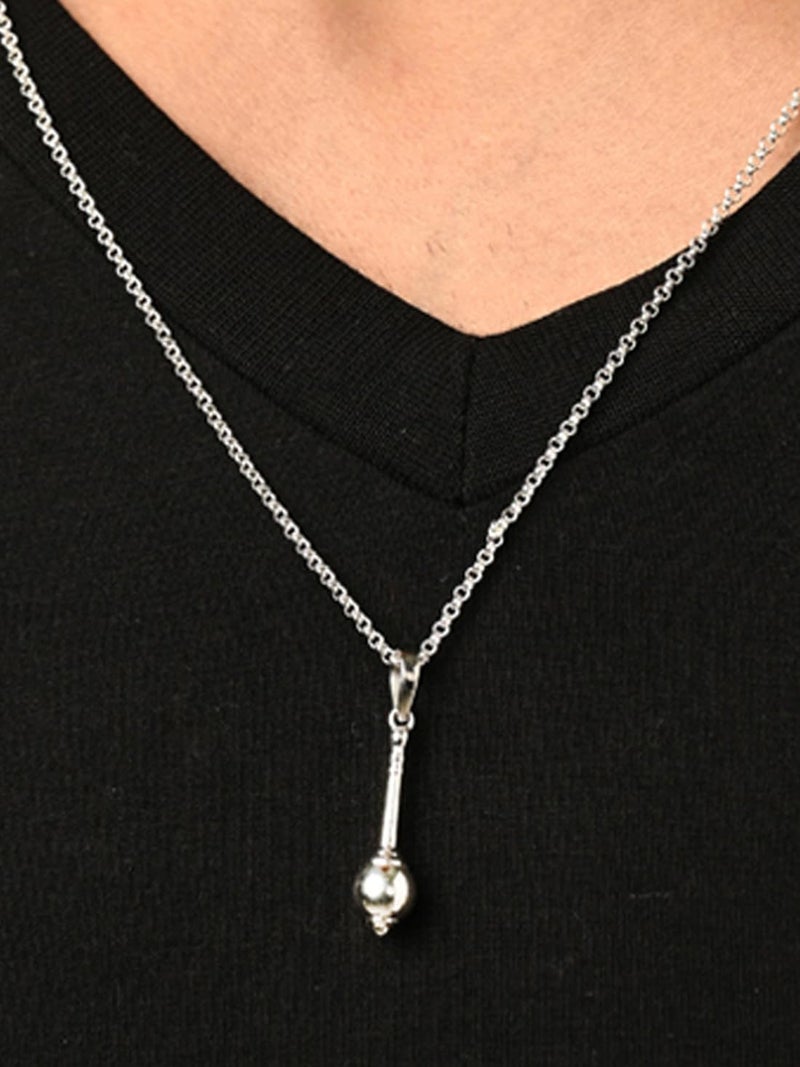 Clara Pure 925 Sterling Silver Hanumanji Gada Men Pendant Without chain | Gift for Men & Boys |Religious, Platinum Plated - Image 4