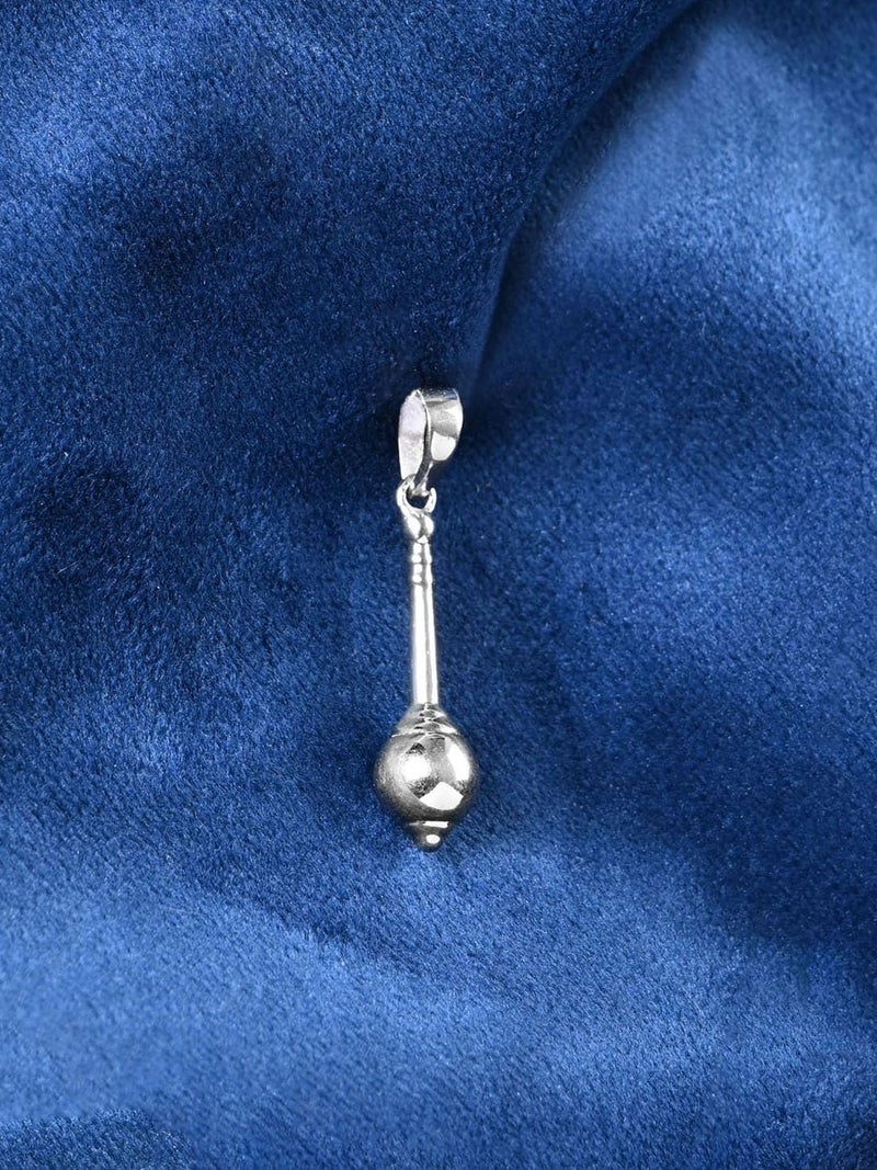 Clara Pure 925 Sterling Silver Hanumanji Gada Men Pendant Without chain | Gift for Men & Boys |Religious, Platinum Plated - Image 2