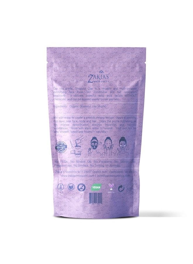 Zakia's Morocco Moroccan Ghassoul Clay Mask (Delicate Lavender Scent)- Organic Natural Facial Mask and Skin Care Treatment - Anti-aging Mud Mask Heals Dry & Oily Skin, Acne, Eczema & Psoriasis - 8 Oz  - Image 2