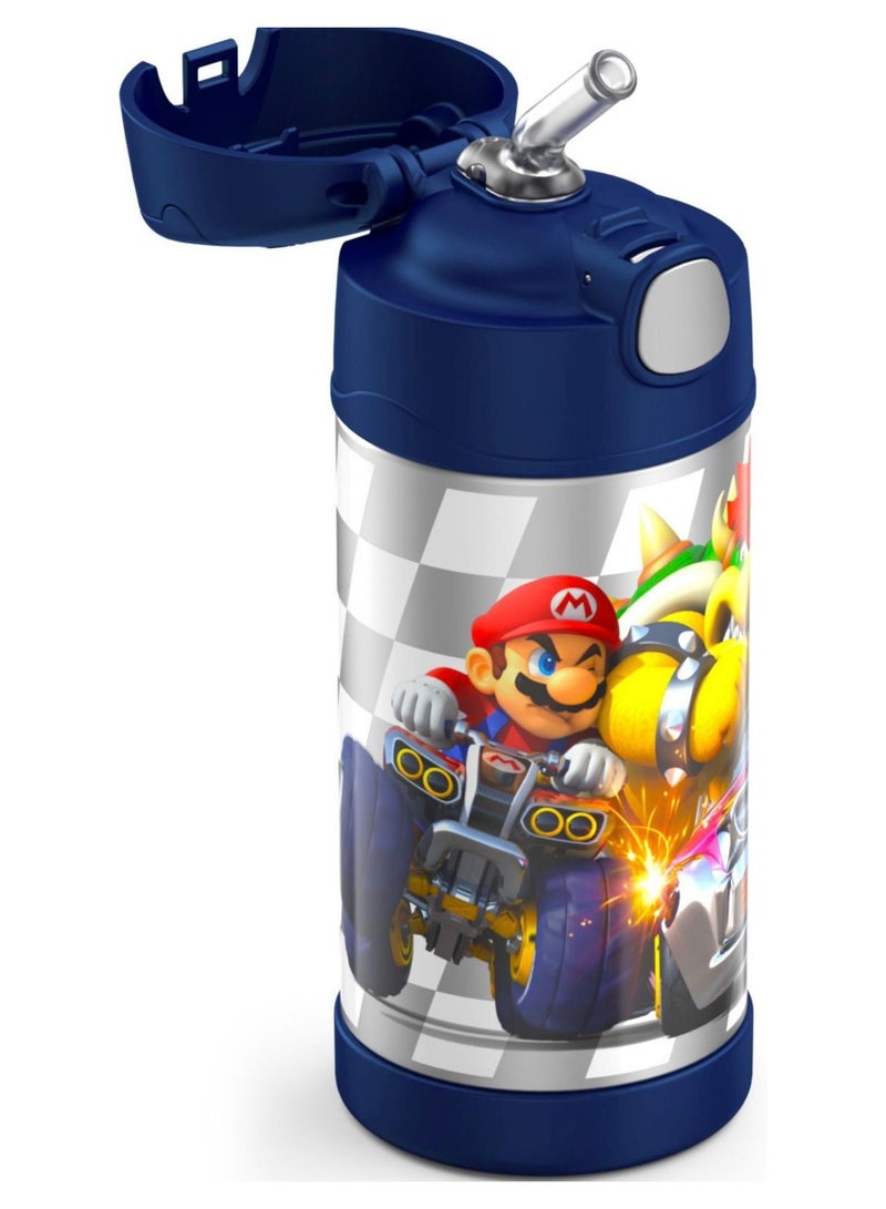 ترموس زجاجة للاطفال من الستانلس ستيل معزولة ومفرغة من الهواء من ثيرموس فانتينر، سعة 12 اونصة، سوبر ماريو براذرز، 350.0 مل - Image 2