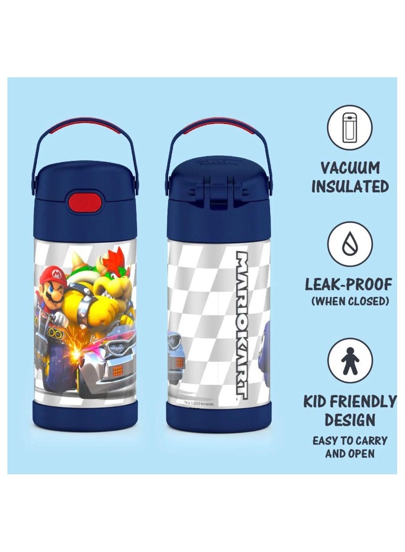 ترموس زجاجة للاطفال من الستانلس ستيل معزولة ومفرغة من الهواء من ثيرموس فانتينر، سعة 12 اونصة، سوبر ماريو براذرز، 350.0 مل - Image 3