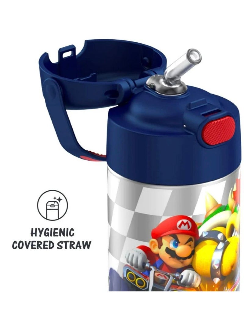 ترموس زجاجة للاطفال من الستانلس ستيل معزولة ومفرغة من الهواء من ثيرموس فانتينر، سعة 12 اونصة، سوبر ماريو براذرز، 350.0 مل - Image 5