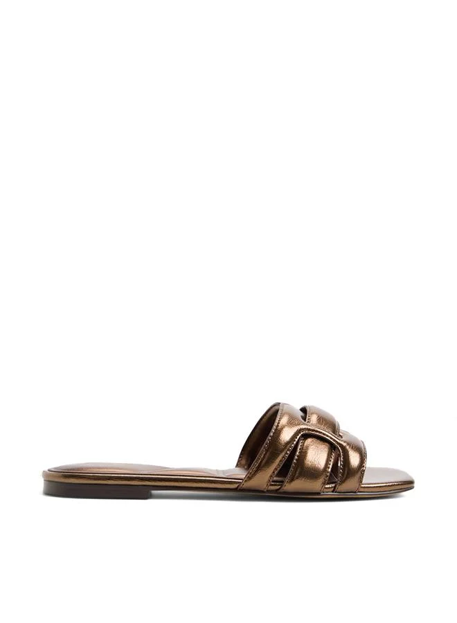 Elenaria Ladies Brown Flat Sandals