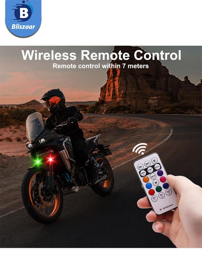 Bliszaar Wireless LED Strobe Lights 4PCS with Remote Control USB Charging Waterproof 8 Colors Anti-Collision Emergency Warning Lights for Car Motorcycle Drone Bike Outdoor Use - Image 3
