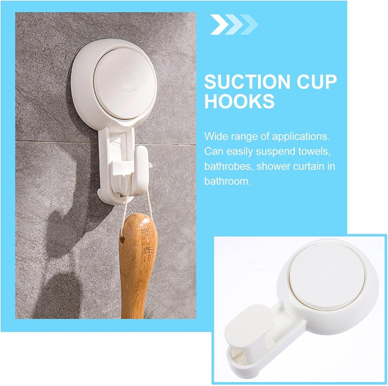 DOITOOL Reusable Suction Cup Hooks 2pcs Strong Vacuum Hanging Hangers Heavy-Duty Wall Hooks for Bathroom Kitchen Towel Robe Storage - Image 3