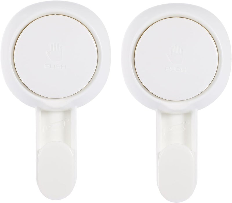 DOITOOL Reusable Suction Cup Hooks 2pcs Strong Vacuum Hanging Hangers Heavy-Duty Wall Hooks for Bathroom Kitchen Towel Robe Storage - Image 1