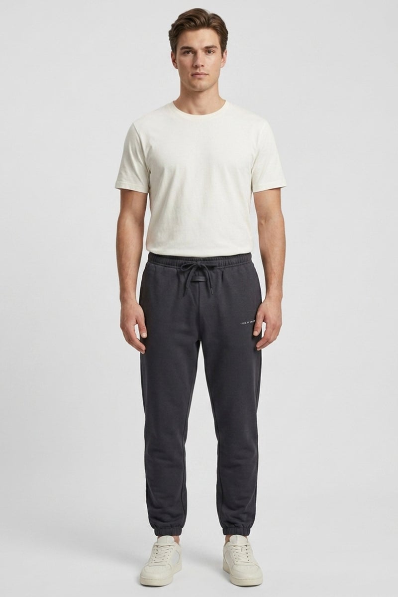Core Elements Men Regular Fit Embroidered Logo Jogger Pants, Grey - Image 2