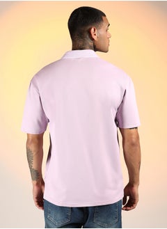 كامبوس سوترا Men's Lilac Solid Polo T-Shirt  - Image 5