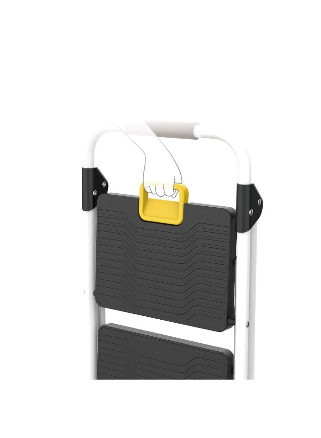 LIBERTI 6ft Foldable Steel Step Ladder with Safety Handrail & Tool Tray, Heavy-Duty 6-Step Ladder, 150kg Load Capacity, Wide Anti-Slip Steps, Slim Compact Folding Design, Portable Indoor Ladder for Home, Kitchen & High-Reach Tasks, EN14183 & GS Certified, 1-Year Warranty - Image 3