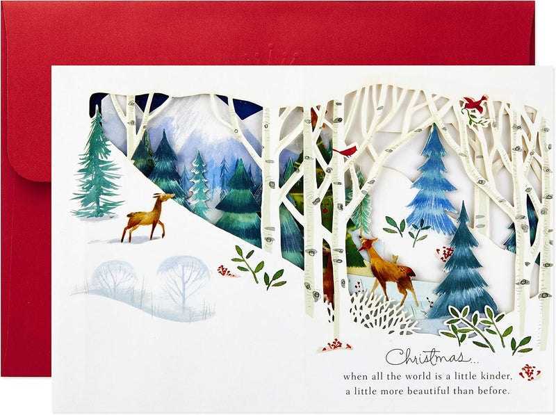 Hallmark Paper Wonder Pop Up Holiday Card - Woodland Animals - Image 2