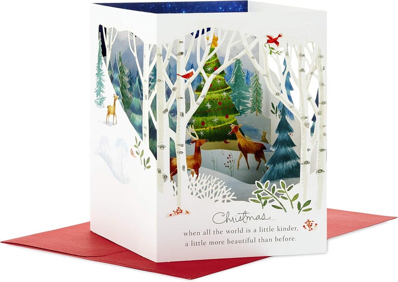 Hallmark Paper Wonder Pop Up Holiday Card - Woodland Animals - Image 1