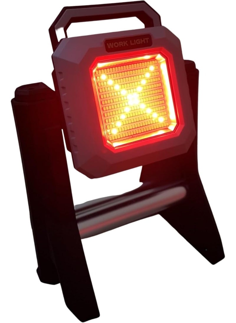 مصباح عمل احترافي شديد التحمل مع حامل تلسكوبي قابل لإعادة الشحن وبنك طاقة متعدد الوظائف، 3000 لومن، إضاءة قابلة للتعديل، بطارية 10000 مللي أمبير في الساعة، بنك طاقة للجوال - Image 3