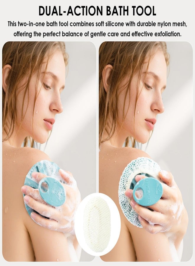 INNERNEED Bath Loofah Shower Sponge Mesh Case Exfoliating Net Washcloth Body Scruuber, for Women and Men, Fit for All Skin Types (Dark Green) - Image 2