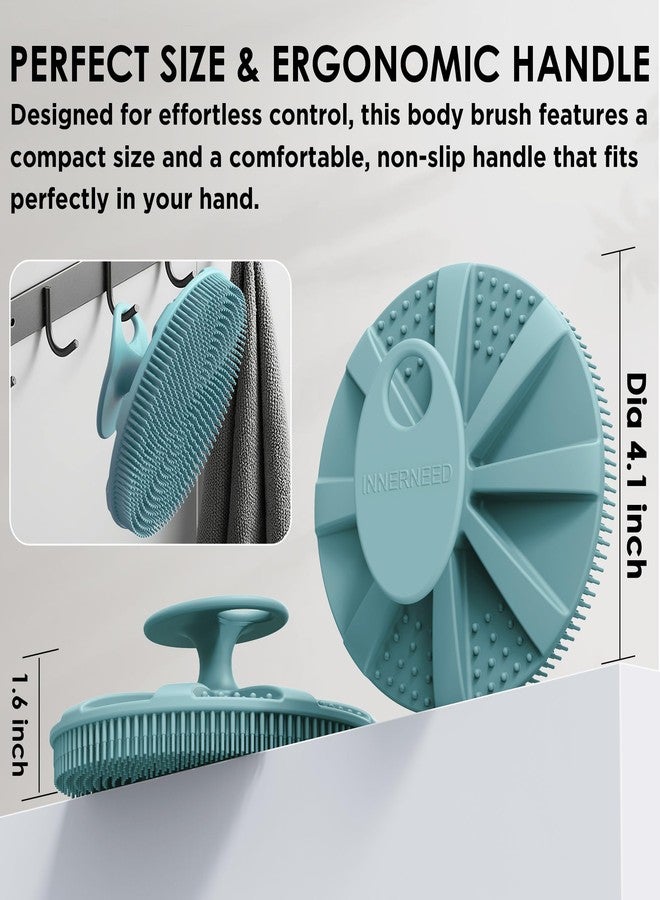 INNERNEED Bath Loofah Shower Sponge Mesh Case Exfoliating Net Washcloth Body Scruuber, for Women and Men, Fit for All Skin Types (Dark Green) - Image 4