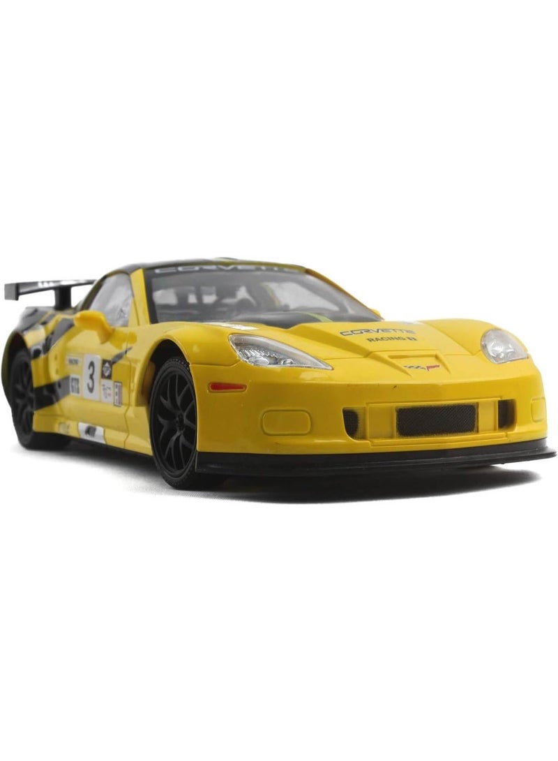 The Toys Home Licensed Corvette C6.R RC Car – 1:24  Racing Supercar, 4‑Function Remote Control with Working Head/Tail Lights – Requires 3×AA + 2×AA (Not Included) – Window Gift Box (Yellow/Red/White) - Image 5