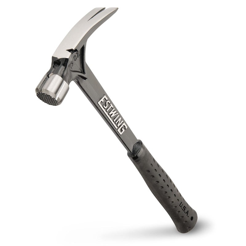 ESTWING Ultra Series Hammer 19 oz Rip Claw Framing Hammer with Milled Face Shock Reduction Grip EB19SM