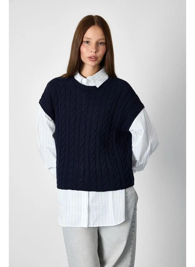 Sherin Navy Blue Sweater.