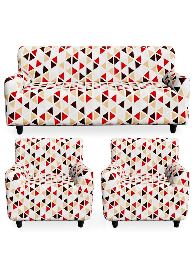 B BESTILO Sofa Cover 3 Seater and 2 Seater Fully Covered Universal 5 Seater Sofa Cover Non-Slip Sticky Elastic Stretchable Sofa Set Slipcover (Color Triangle,Five Seater (3+1+1)) - Image 1