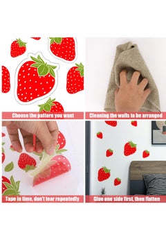 Excefore Wall Decals, Strawberry Wall Decals, Colorful PVC Stickers for Room Decor, Peel and Stick Fruit Wall Stickers for Living Room Background Kitchen Cabinet Window, 4 Sheets  - Image 5