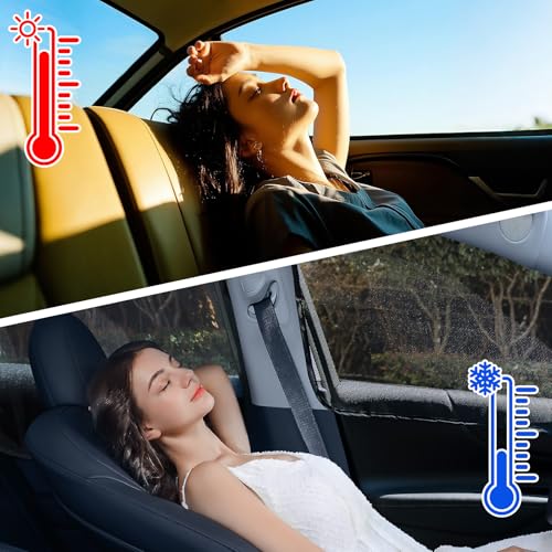 Aokway Car Window Shades, 4Pcs Magnetic Mesh Window Covers for Camping, UV Protection Car Curtains for Front & Rear Side Window Sun Shade, Universal Fit for Baby & Drivers (Black) - Image 5