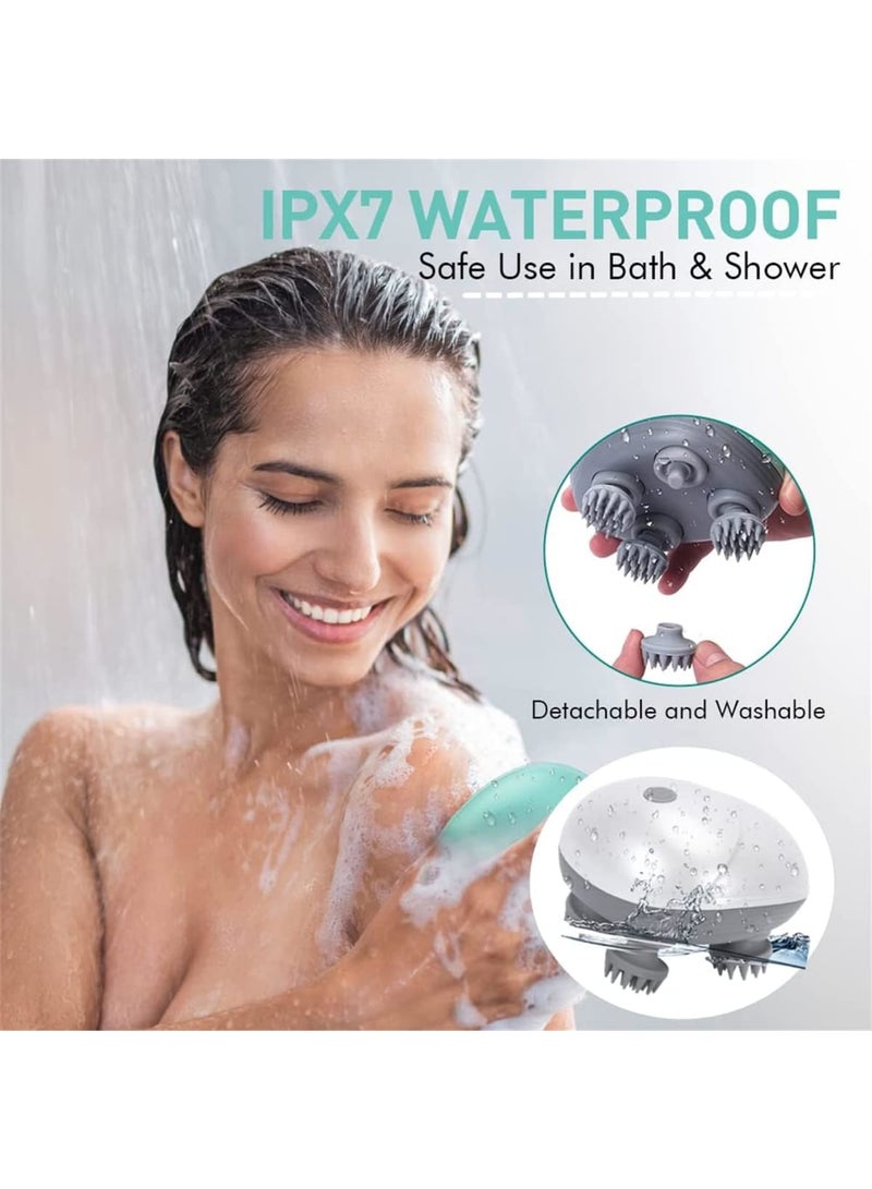 Zikra Electric Scalp Massager, Waterproof Portable Head Massager for Hair Growth, Full Body Massage, Versatile Pet Massager, Handheld Hair Massager with 4 Massage Heads, Detachable and Washable - Image 3