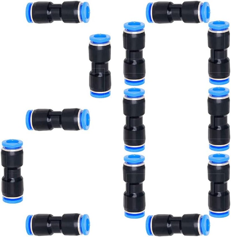 beduan Push to Connect Fitting, 8mm Tube OD Pneumatic Quick Adapter Tubing Air Hose Line Pipe Fitting 20Pcs For 5/16" Tube OD - Image 1