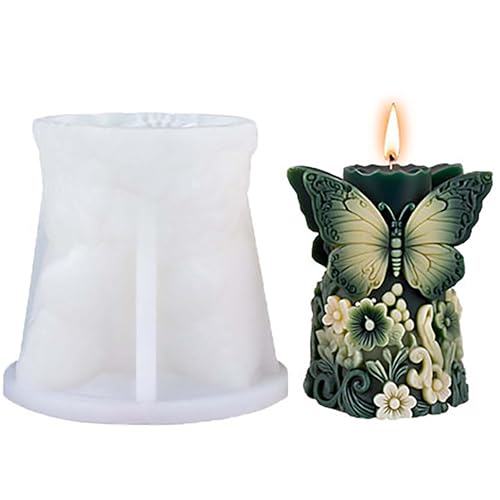 EVERELAM Butterfly Flower Cylinder Molds Silicone Wave Spiral Candle Mold - Silicone Resin Casting Molds for Candle & Resin & Soap Craft Supplies - Image 4