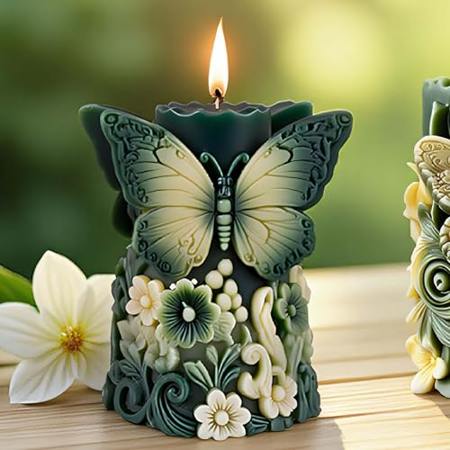 EVERELAM Butterfly Flower Cylinder Molds Silicone Wave Spiral Candle Mold - Silicone Resin Casting Molds for Candle & Resin & Soap Craft Supplies - Image 5