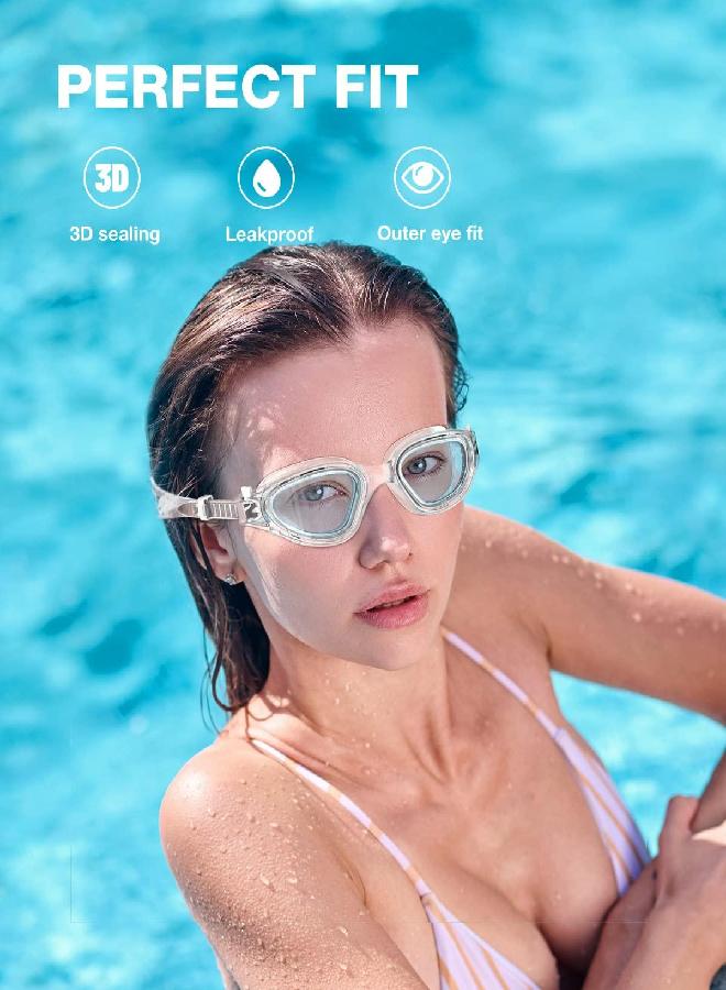 ZIONOR ZIONOR Swim Goggles, G1 SE Swimming Goggles Anti-fog for Adult Men Women, UV Protection, No Leaking (Clear Lens Clear Frame) - Image 3