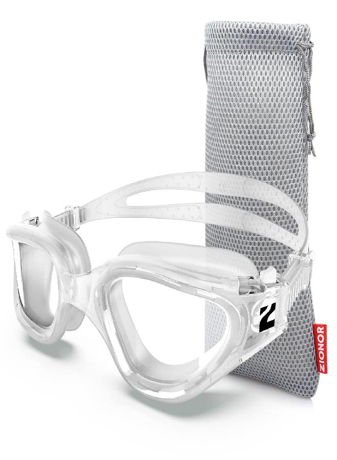 ZIONOR ZIONOR Swim Goggles, G1 SE Swimming Goggles Anti-fog for Adult Men Women, UV Protection, No Leaking (Clear Lens Clear Frame) - Image 5