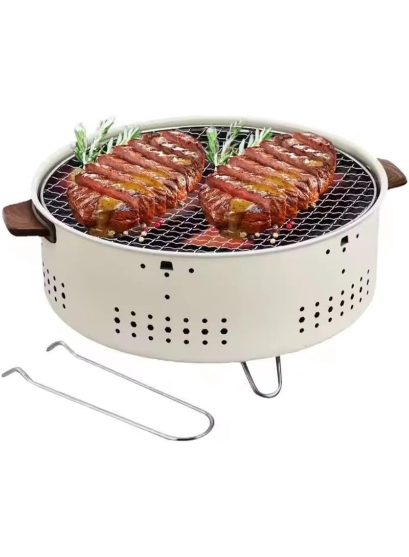 Generic Portable Round Charcoal Grill – Outdoor BBQ Grill with Metal Cooking Grate for Camping, Garden and Picnic - Multiolor - Image 1
